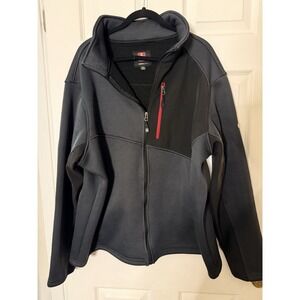 Swiss Tech Jacket Men's 2XL Black Fleece Combo Lined Pockets Mock Neck Full Zip